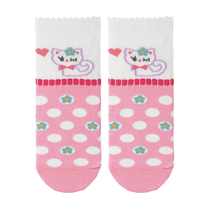 Meia Infantil Estampada Divertida Leke - Feminina 23-27 / Menina / Rosa