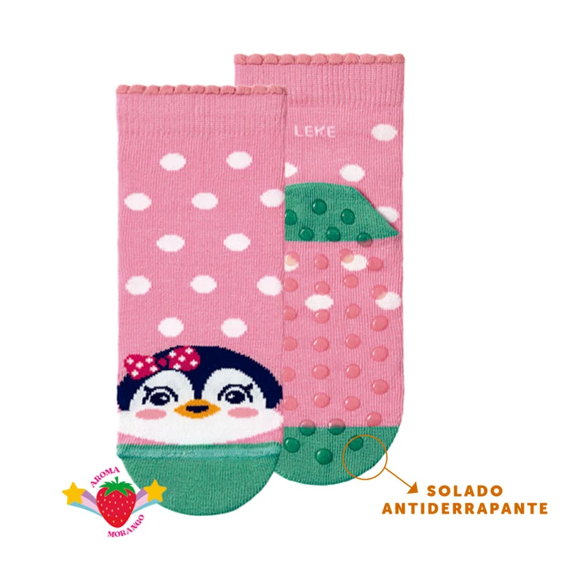 Meia Infantil com Antiderrapante Leke - Feminina 23-27 / Menina / Preta