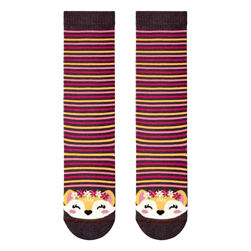 Meia 3/4 Kids Divertida Estampada Leke - Feminina 23-27 / Menina / Marrom