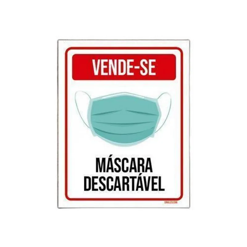 Kit 5 Placas Cuide-se Vende-se Máscara Descartável