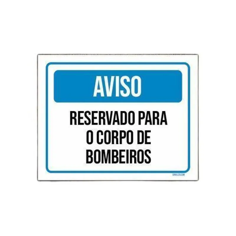 Kit 10 Placas Aviso Reservado Para Corpo De Bombeiros