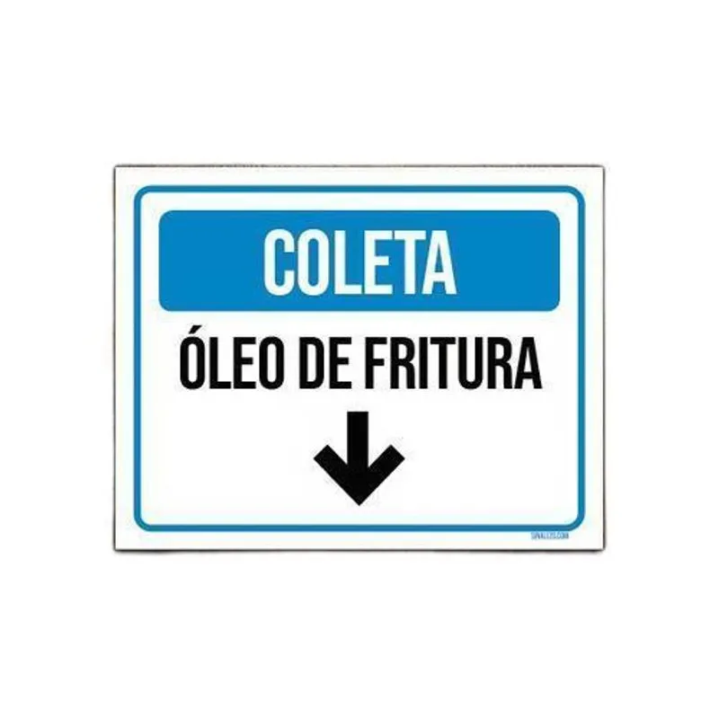 Kit 10 Placas Sinalização Coleta Óleo De Fritura