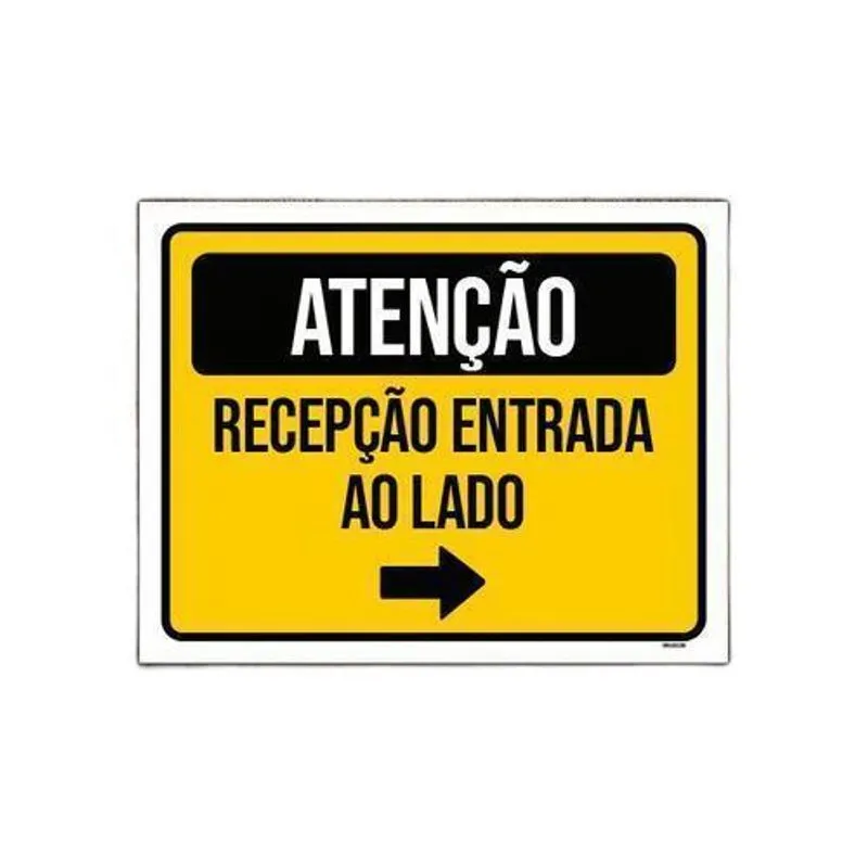 Kit 10 Placas Atenção Recepção Entrada Ao Lado