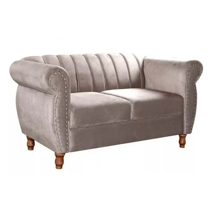 Sofá Realeza Decorativo Chesterfield Namoradeira Retrô Capuccino