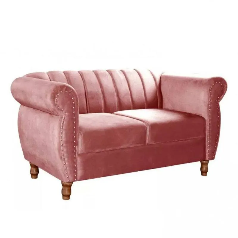 Sofá Realeza Decorativo Chesterfield Namoradeira Retrô Rosa