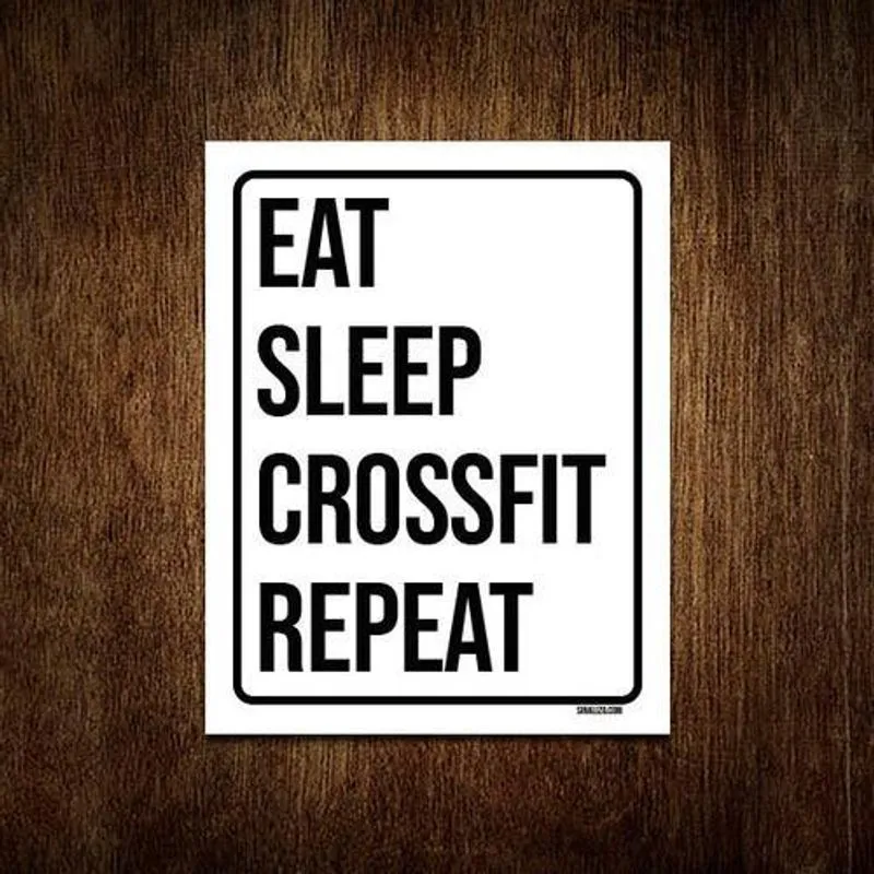 Placa Decorativa Eat Sleep Crossfit Repeat 18x23