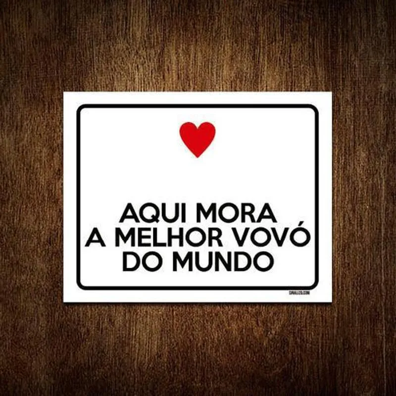 Placa Decorativa Aqui Mora Melhor Vovó Do Mundo 18x23