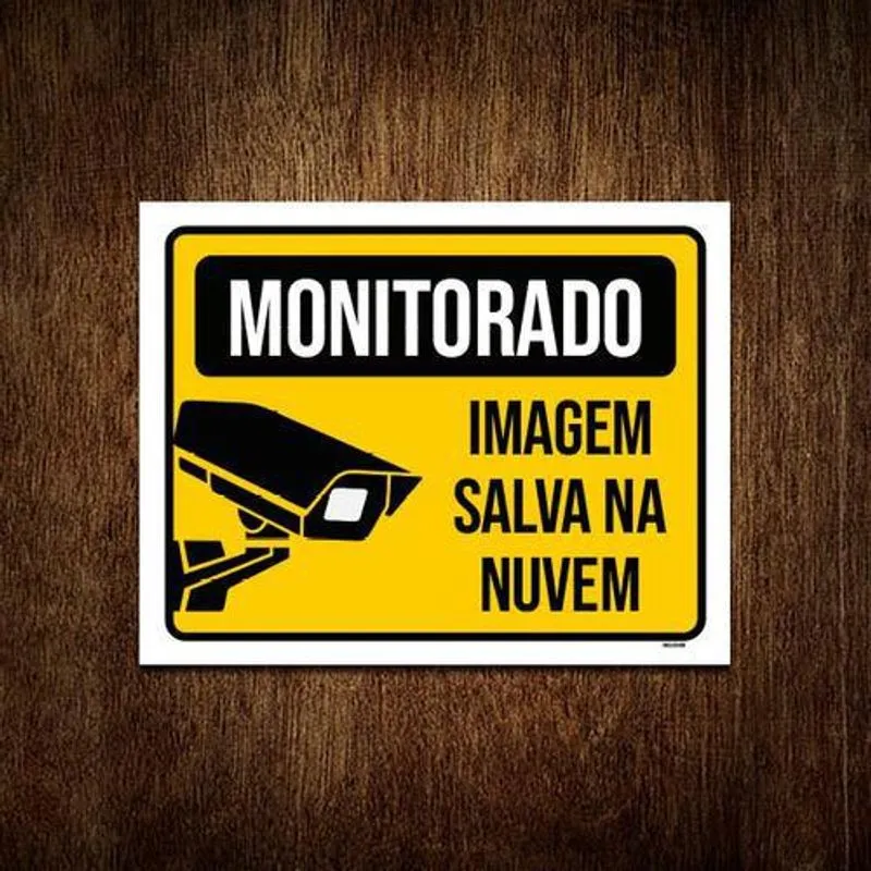 Placa Monitorado Imagem Salva Na Nuvem 18x23