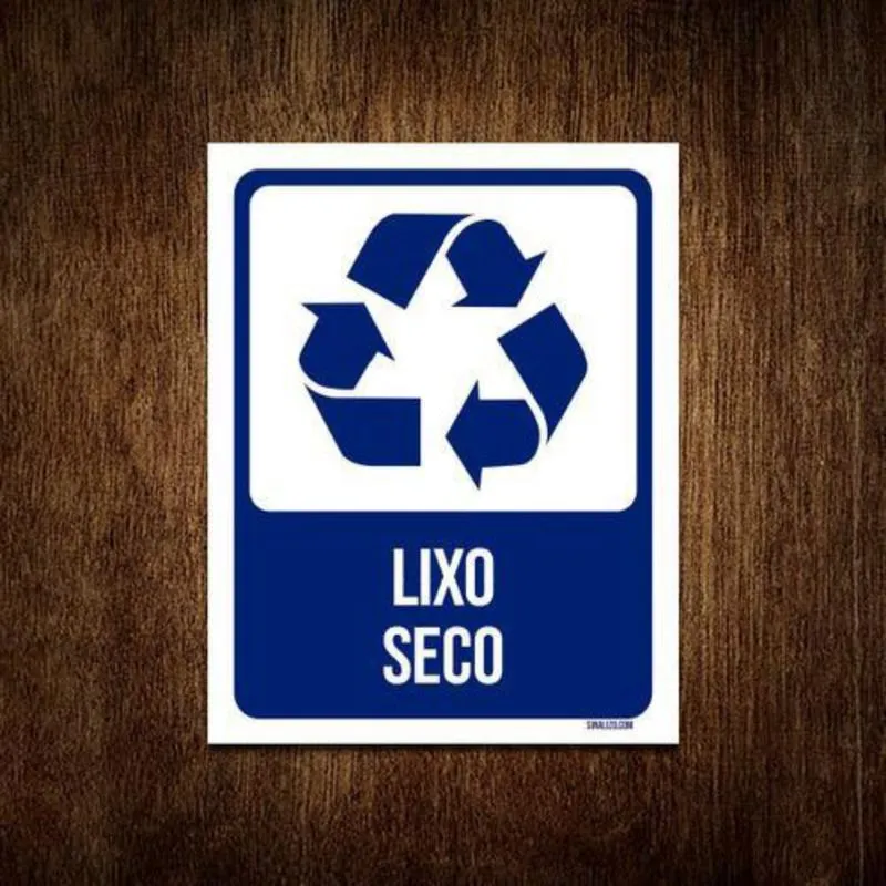 Placa Sinalização - Lixo Seco 18X23