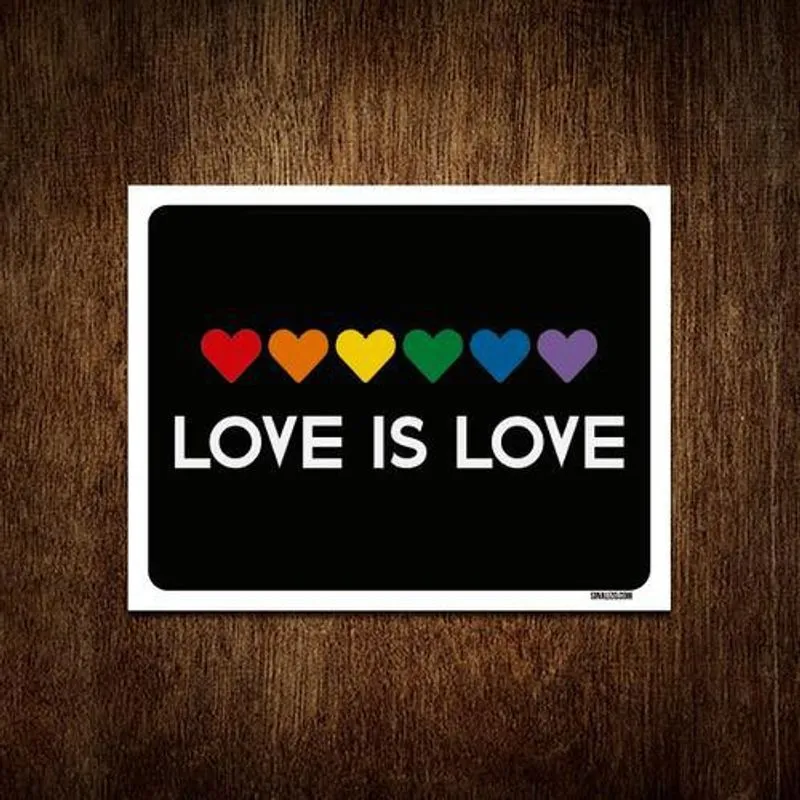 Placa Decorativa - Love Is Love Diversidade 18x23