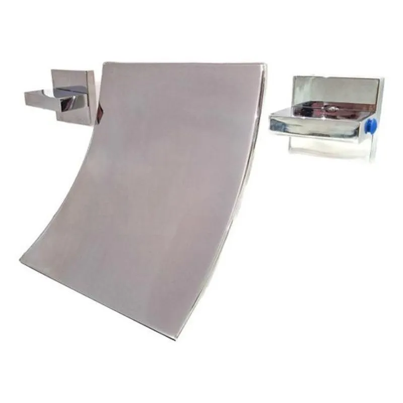 Torneira Gourmet Duplocomando Parede Banheiro Lavabo Prata