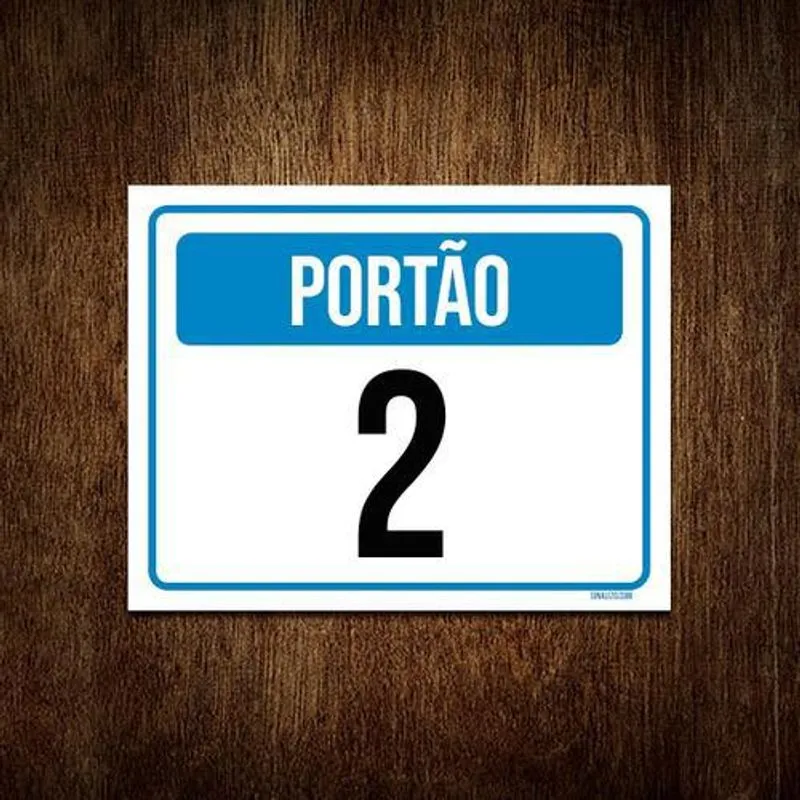 Placa Sinalização - Identificação Portão 2 36x46