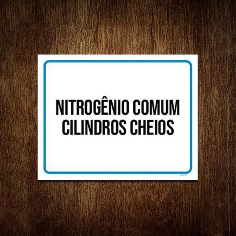 Placa Sinalização - Nitrogênio Comum Cilindros Cheios 36X46