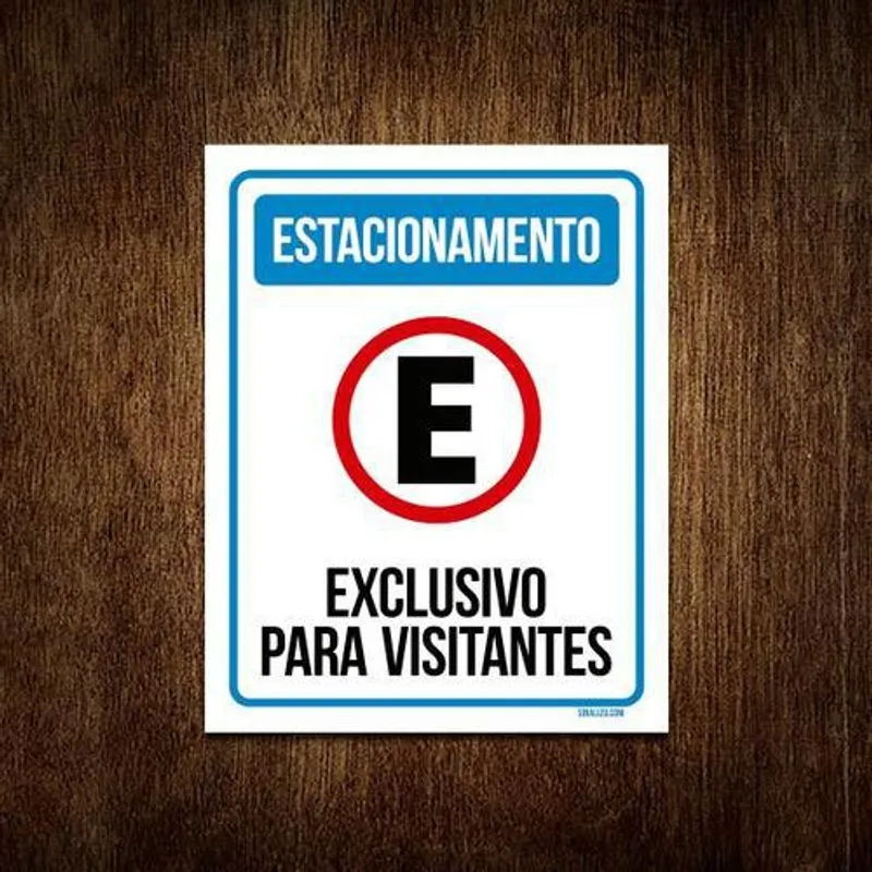 Placa Sinalização Estacionamento Exclusivo Visitantes 36x46