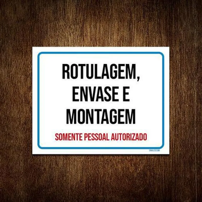 Placa Sinalização - Rotulagem Envase Montagem 27x35