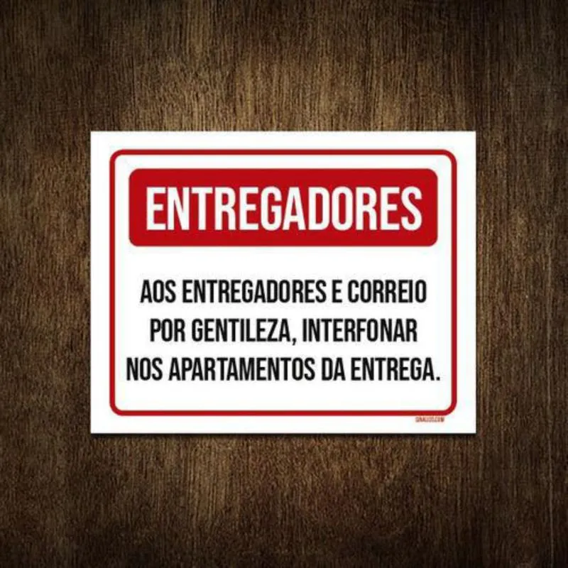 Placa Entregadfores Correio Interfonar Apartamentos 27X35