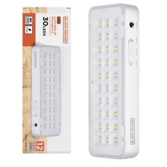 Luminária de Emergência Black Decker 30 Leds Bivolt