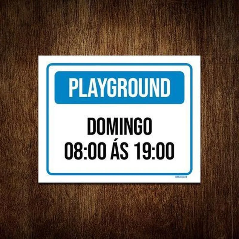 Placa Azul - Playground Domingo 08 As 19 18X23