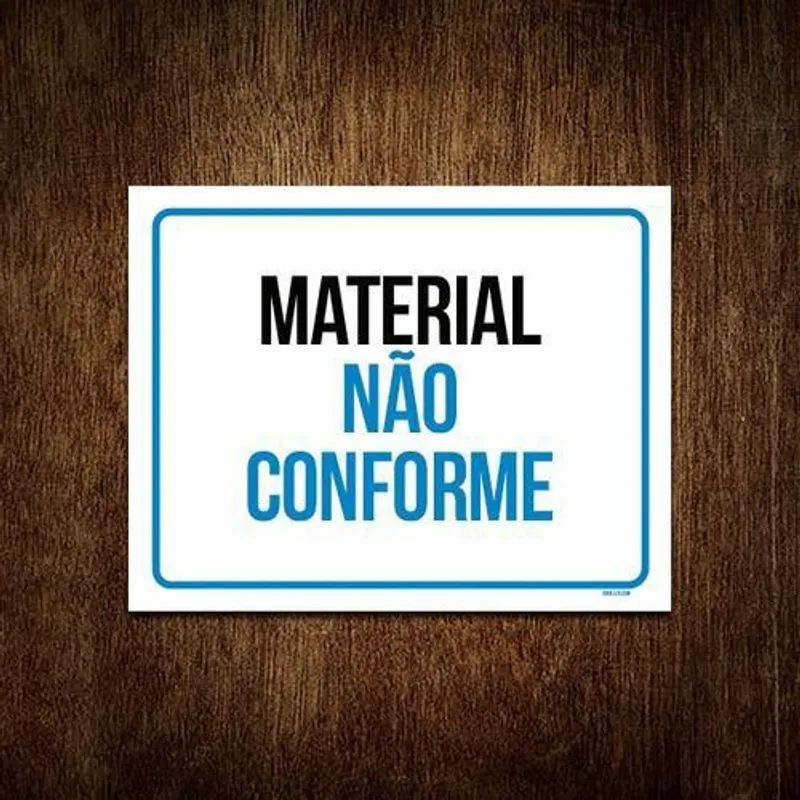 Placa Azul Sinalização - Material Não Conforme 18X23