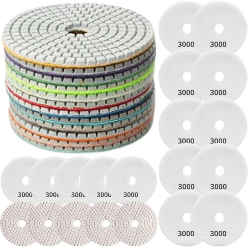20 X Lixas Discos Grão Liso 4 Pol.100Mm Diamantada Granito