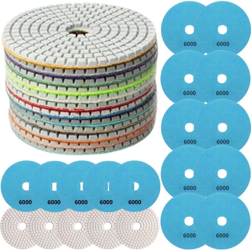 20 X Lixas Discos Grão Liso 4 Pol.100Mm Diamantada Granito