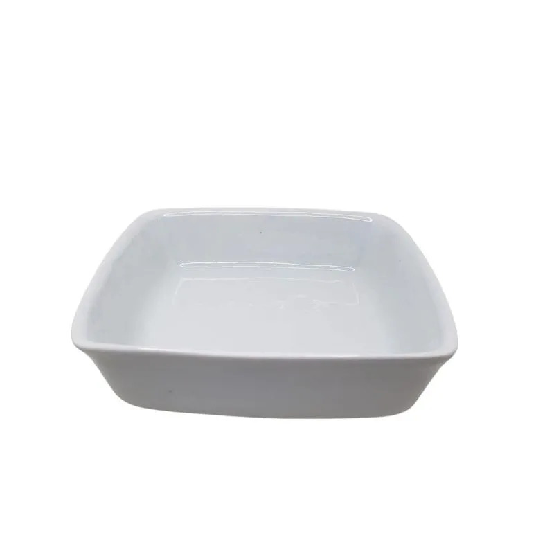 Travessa Petisqueira Porcelana Kit 2un 18x18cm Branca