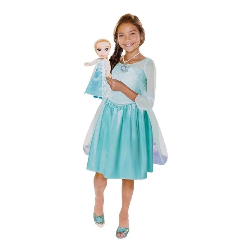 Boneca disney frozen elsa kit com fantasia sapatos e acessórios tam. Único multikids - br2330