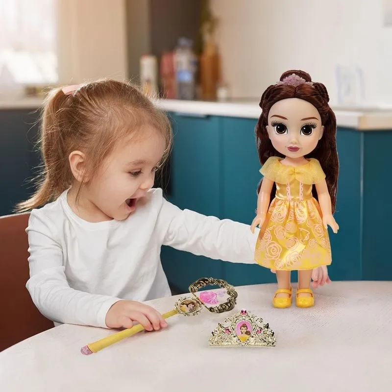 Boneca princesas disney bela com varinha e tiara multikids - br2328