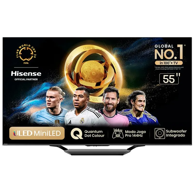 Smart TV Hisense Mini LED UHD 4K 55" Polegadas Frequência 144 Hz e Wi-Fi - 55U75LUA