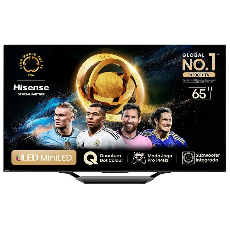 Smart TV Hisense Mini LED UHD 4K 65" Polegadas Frequência 144 Hz e Wi-Fi - 65U75LUA