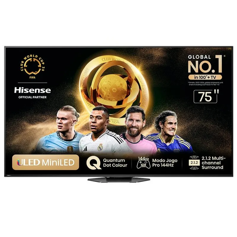 Smart TV Hisense Mini LED UHD 4K 75" Polegadas Frequência 144 Hz e Wi-Fi - 75U86LUA