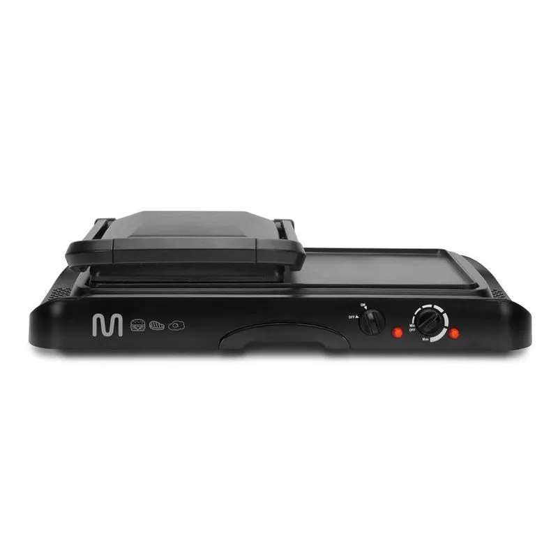 Grill 2 em 1 com chapa flutuante e chapa lisa, 127v 1500w preto multi - go120