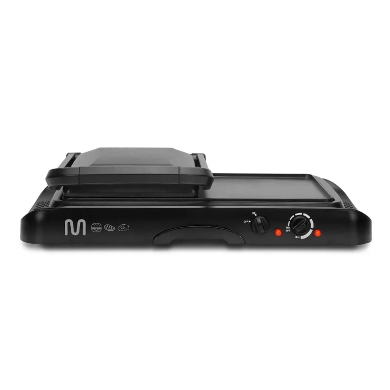 Grill 2 em 1 com chapa flutuante e chapa lisa 220v 2000w preto multi - go121