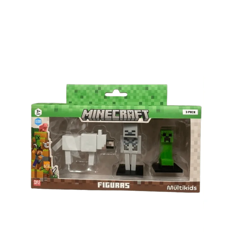 Minecraft - Pack com 3 Figuras - Multikids