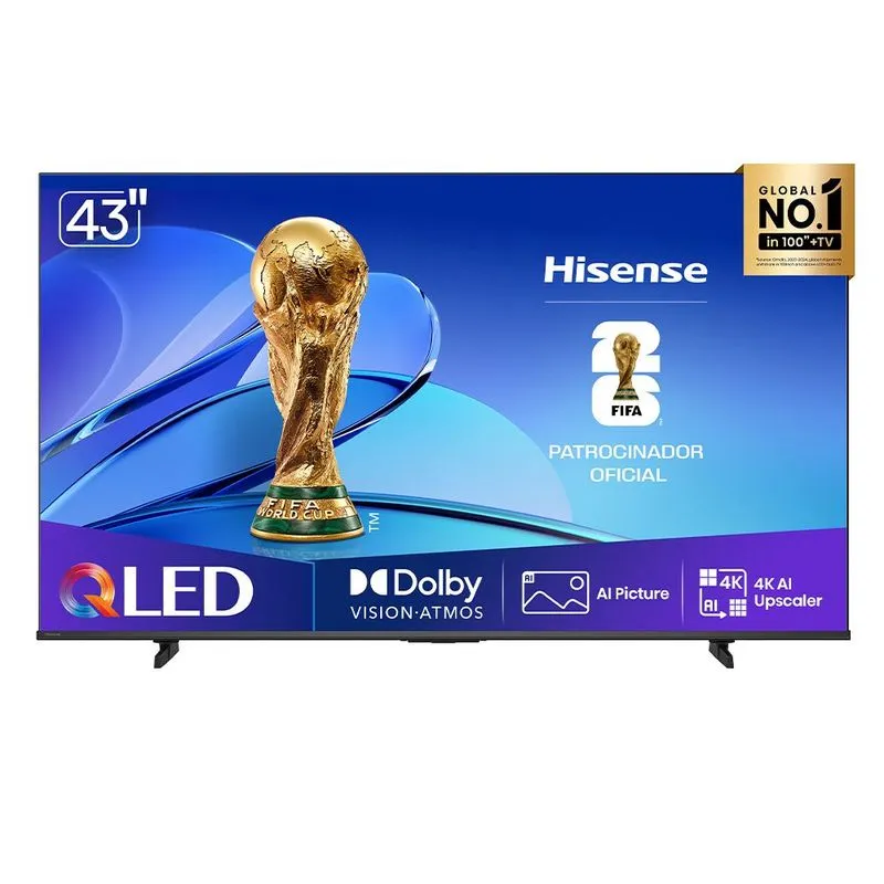 Smart TV Hisense HI-QLED 4K 43" Polegadas com Dolby Vision, Dolby Gaming e Alexa- 43Q6QV