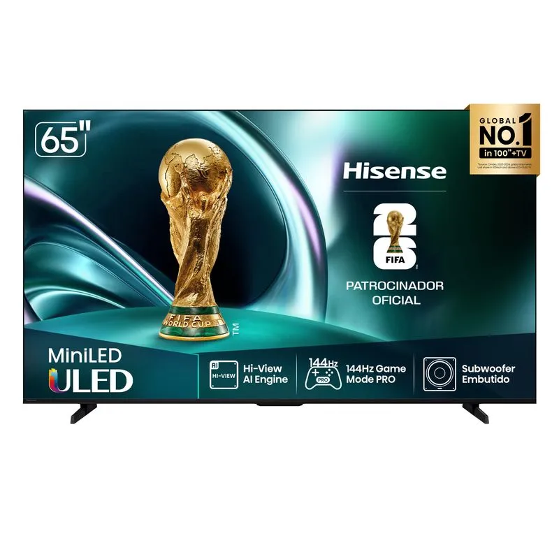 Smart TV Hisense MiniLED 4K 65" Polegadas Processador AI, Filmmaker Mode, Alexa e Wi-Fi - 65U7QG
