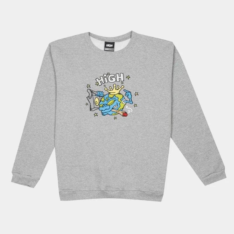 Moletom High Company Crewneck World Heather - Unissex - Cinza