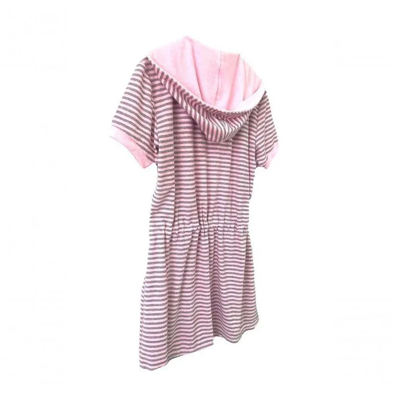 Roupão Parka Com Zíper E Capuz Rosa Mescla - G