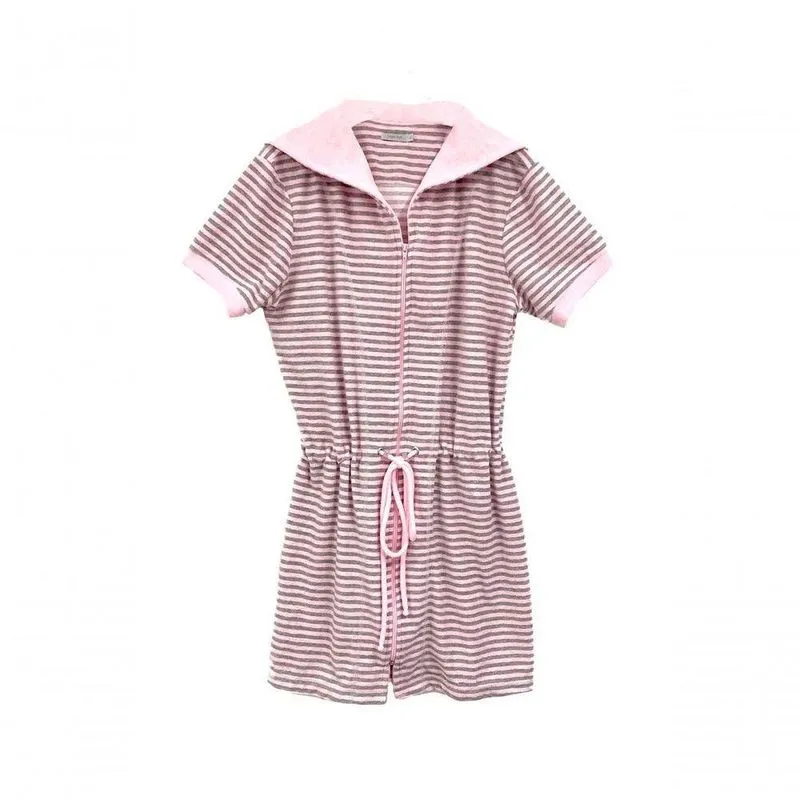 Roupão Parka Com Zíper E Capuz Rosa Mescla - M