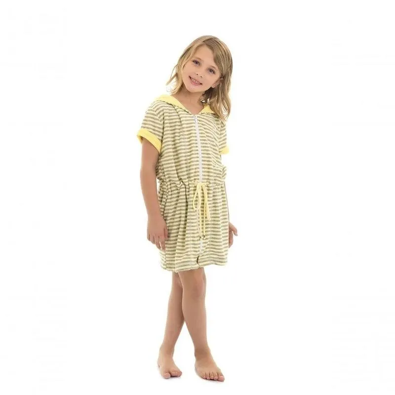 Roupão Infantil Menina Amarelo Mescla - 14