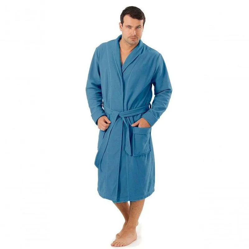 Roupão Masculino De Microfibra Soft Azul - M