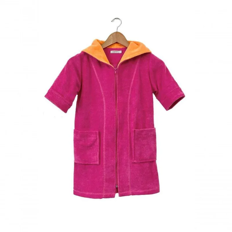 Roupão Infantil Com Zíper E Capuz - Ref 591 Pink - 8