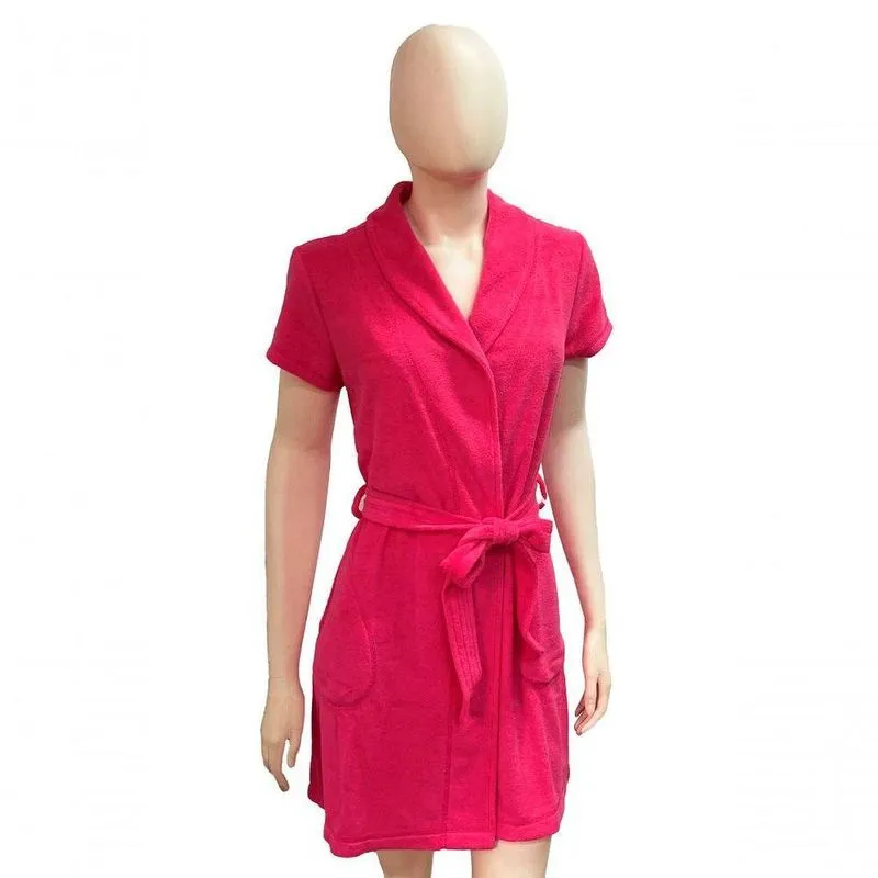 Roupão Atoalhado Feminino Curto Pink - Xpl3