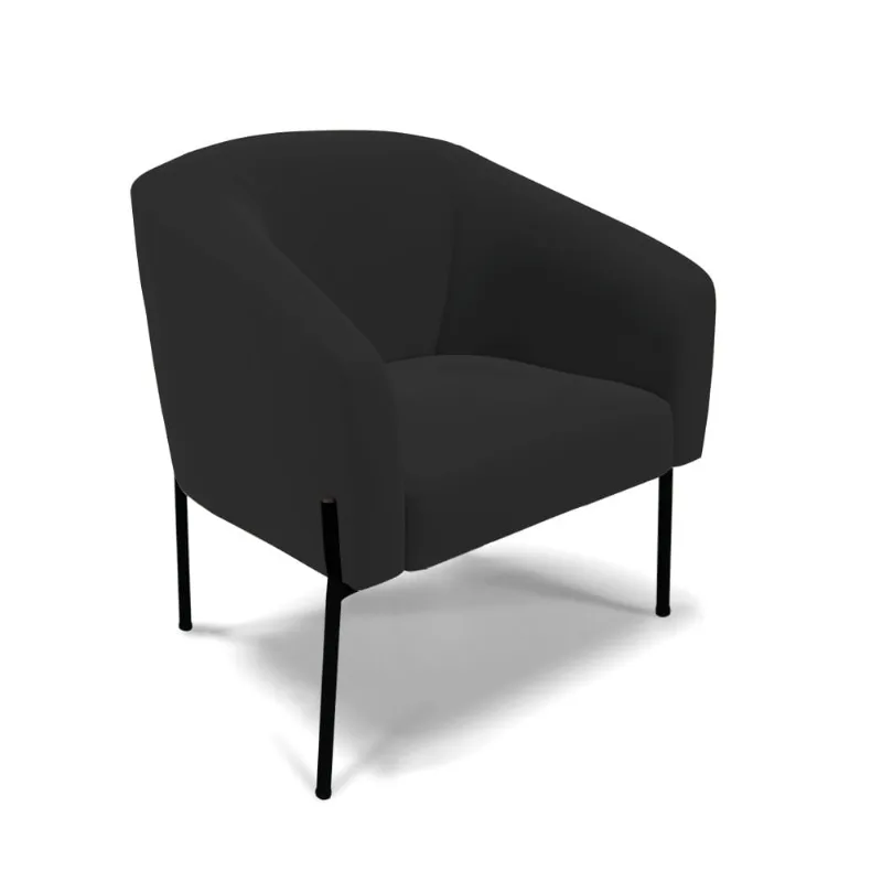Cadeira Sala de Jantar Pé de Ferro Preto Stella Veludo D03 - D'Rossi Preto