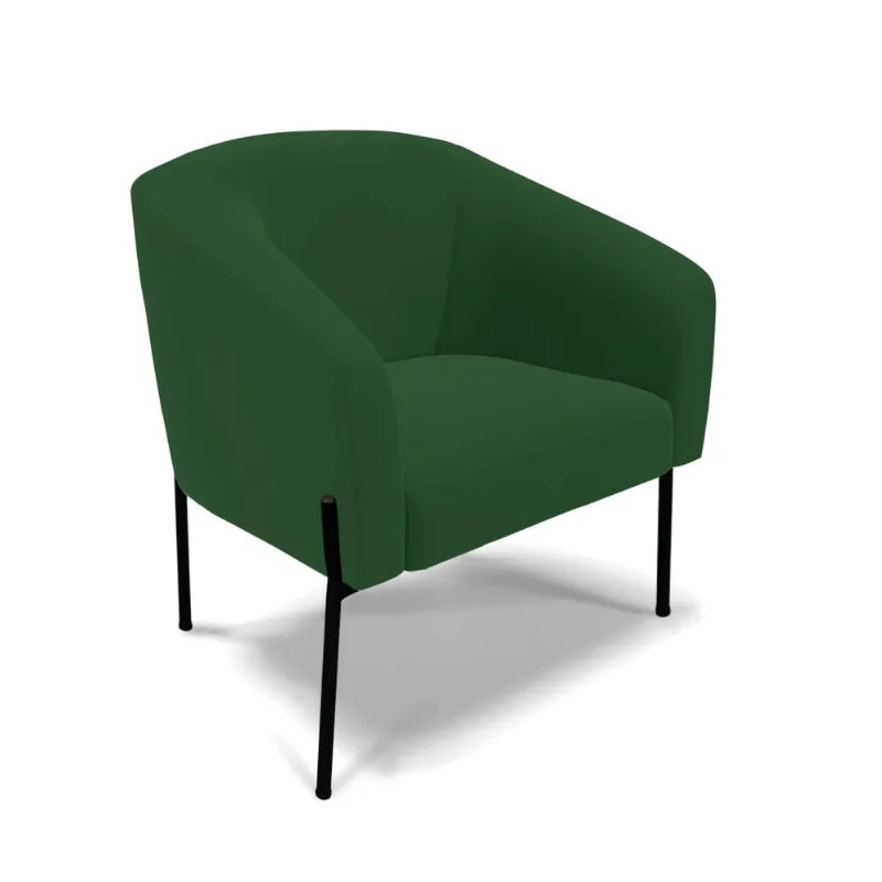 Cadeira Sala de Jantar Pé de Ferro Preto Stella Veludo D03 - D'Rossi Verde