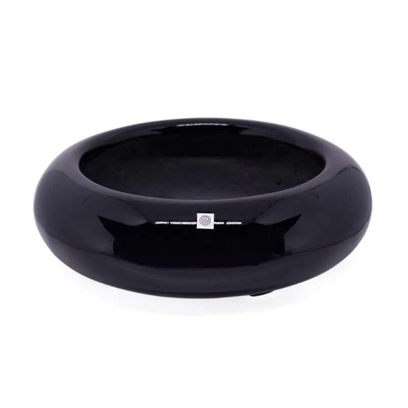 Vaso Bacia Decorativo Redondo Em Fibra Para Planta Preto P 8 Cm B02 - D'rossi