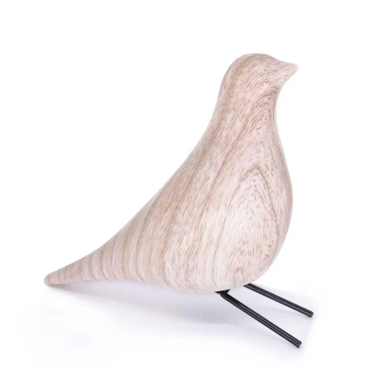 Escultura Pássaro Pomba Decorativo Em Cerâmica Madeira 21 Cm F04 - D'rossi