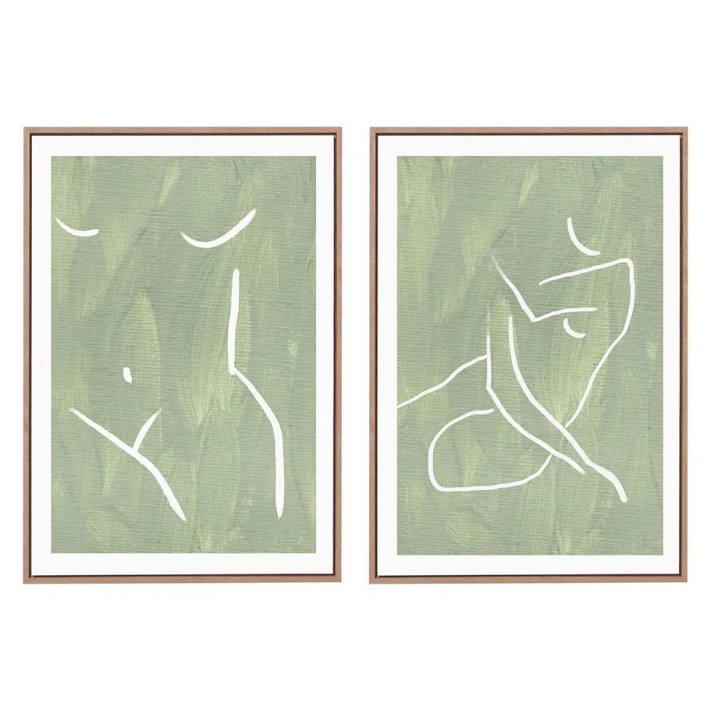 Kit 02 Quadros De Parede Decorativo Canvas Silhueta 60 Cm M02 - D'rossi