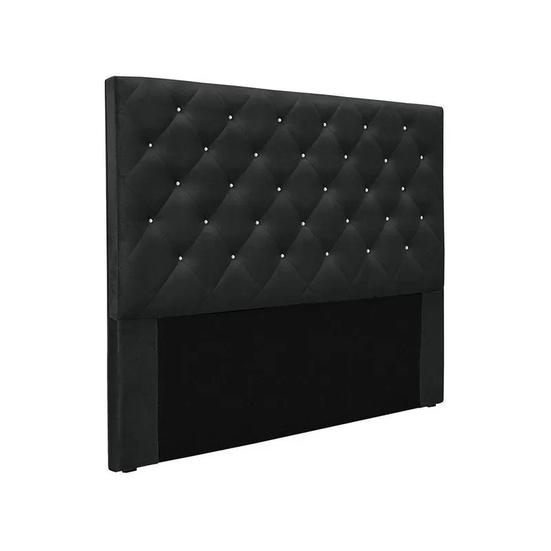 Cabeceira Cama Box Solteiro 90 Cm Tania Veludo Preto S04 - D'rossi