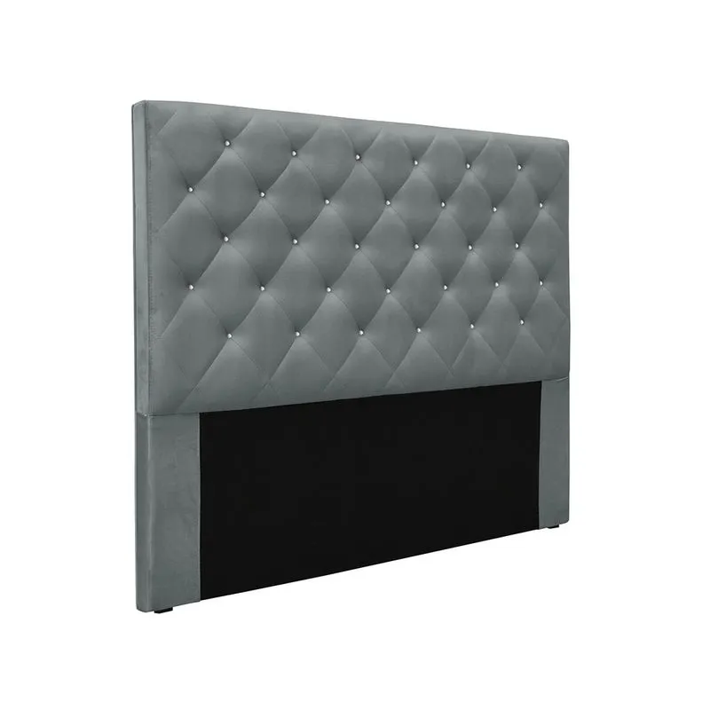 Cabeceira Cama Box Queen 160 cm Tania Veludo Cinza S04 - D'Rossi